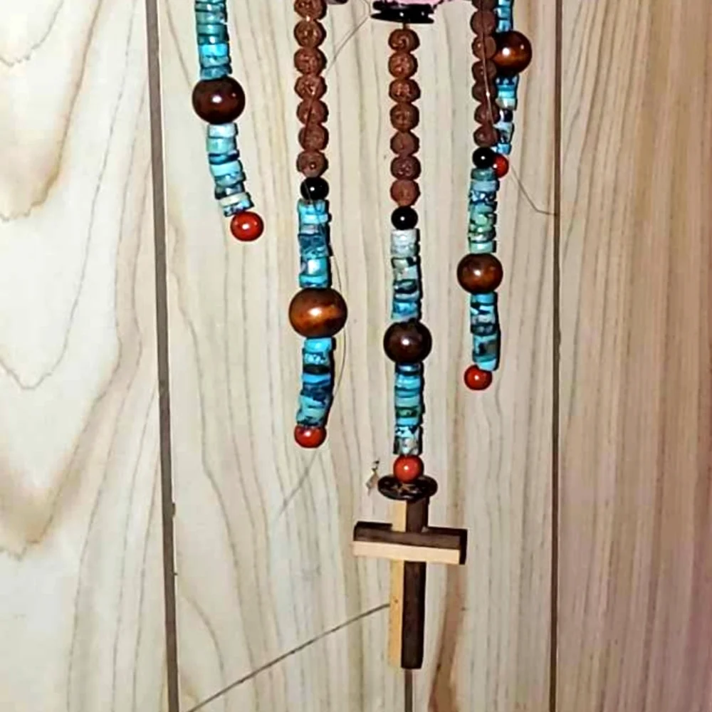 HANDMADE Southwestern Native Indoor Wall Hanging Tribal Art Tourquoise Rust Tan